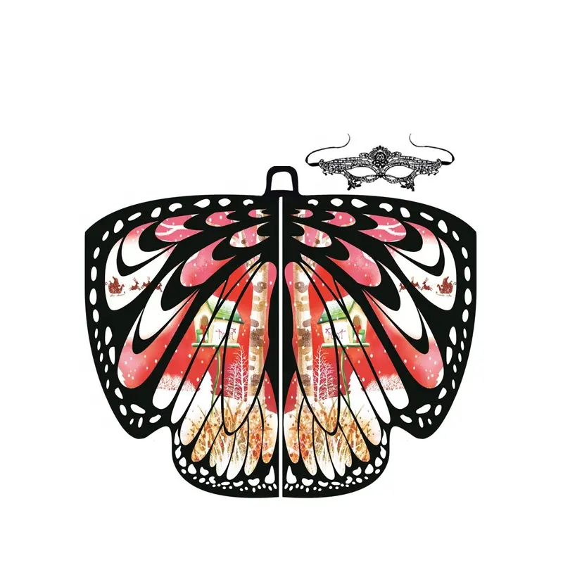 तितली पंख के साथ शाल फेयरी देवियों फैंसी ड्रेस कॉस्टयूम गौण मुखौटा Cosplay कॉस्टयूम हेलोवीन Capes