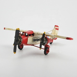 Modèle d'<span class=keywords><strong>avion</strong></span> vintage artisanal en métal de 33 cm, modèle d'<span class=keywords><strong>avion</strong></span> à l'échelle, biplan, décoration d'intérieur, articles d'ameublement - Product Image 3