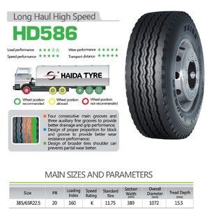 385 65 22,5 COPARTNER/HAIDA neumático HD586 HD588 385/65R22.5 neumático de <span class=keywords><strong>remolque</strong></span> 385 65R22.5 - Product Image 2