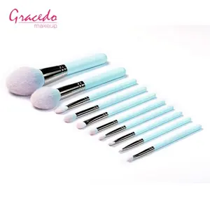 10 stuks professionele Chinese stijl volledig functionele make-up kwasten set met onze nieuwe gepatenteerde nano haar en custom logo