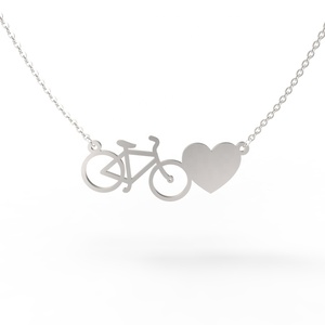 Collier pendentif vélo pour femme en acier inoxydable doré, bijoux de sport pour motard, Joyas De Plata - Product Image 5