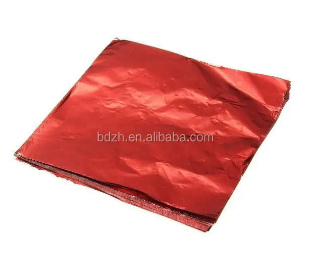 Rojo impreso papel de aluminio para la envoltura de chocolate