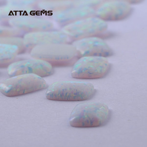 Creado opal cut 7x9mm 17B rojizo blanco TIPOS <span class=keywords><strong>DE</strong></span> suelta piedras <span class=keywords><strong>de</strong></span> ópalo color piedra - Product Image 5