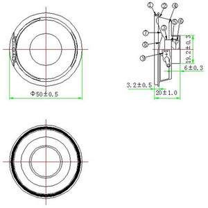 LS50N-7-R8ลำโพง4V แบบพาสซีฟ NdFeB <span class=keywords><strong>8</strong></span> OHM 2W แบบครบวงจรขนาด50มม. 2นิ้ว84dB - Product Image 3