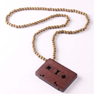 Collar con colgante de cinta de madera de estilo <span class=keywords><strong>Hip</strong></span> <span class=keywords><strong>Hop</strong></span> para chicos - Product Image 2