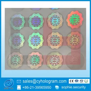 Customized transparent hologram sticker with tamper evident material