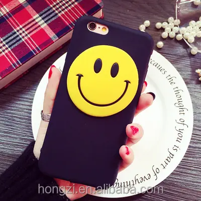 All Inclusive Silikon Lembut Kartun Wajah Tersenyum Lengan untuk iPhone 6 6 S 7 7 Plus GD Wajah Tersenyum Ponsel ponsel Shell Case Penutup