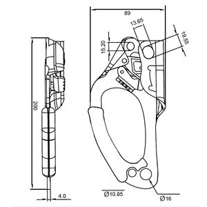 Ascendedor de Aluminio para Mano Izquierda AAD-0329-L, CE EN567 UIAA, Cuerda de 8-13 mm - Product Image 3