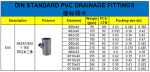 Vente chaude <span class=keywords><strong>pvc</strong></span> <span class=keywords><strong>45</strong></span> degrés y raccord de tuyau de dérivation réduire tee latérale - Product Image 5