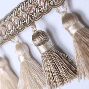 Tende con <span class=keywords><strong>frange</strong></span> in nappa all'ingrosso finiture e <span class=keywords><strong>frange</strong></span> in pizzo di cotone nappa per tende e tappeti - Product Image 5