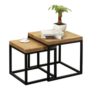 Personalize a mesa da extremidade pequena do café da madeira do metal da cor para mobiliário do sofá