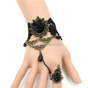 Neueste beliebte Frauen <span class=keywords><strong>Vintage</strong></span> Spitze Armband mit Ringen - Product Image 1