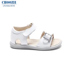 Zapatos blancos bonitos para bebés, Sandalias planas de princesa para recién nacidos, Punta abierta, suela suave, antideslizantes, ligeros, de verano