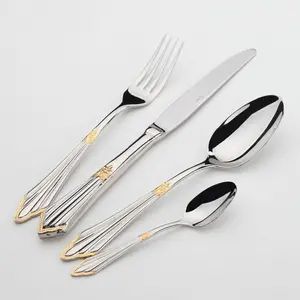 High quality Stainless steel Cutlery set with Sliver or Gold plated for dinner