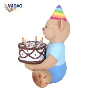 Mignon ours avec ornements de gâteau d'anniversaire enfants pas <span class=keywords><strong>cher</strong></span> figurines mini jardin statues forhome jardin - Product Image 4