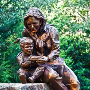 Service personnalisé En Plein Air Jardin Vie Taille Bronze Billie et Molly Statue dans un Lever de Soleil Sunbeam - Product Image 1