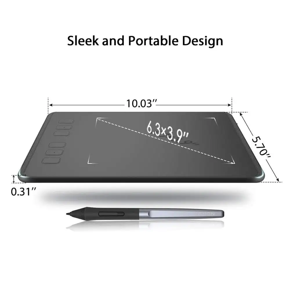 HUION Professional 8192 Levels Battery Free Pen Art Animation Electronic Digital Handwriting Drawing Graphic Tablet