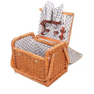 Tùy Chỉnh Thiết Kế Ngoài Trời Dã Ngoại Giỏ Wicker Giỏ Với Nắp Đậy - Product Image 2