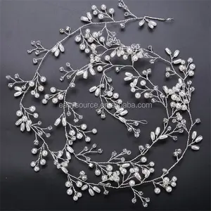 Crystals Handmade Bridal Wedding Headband Chúa Tóc Vine và Cô Dâu Mũ Sắt Trân Dài Tiara Headbands Cô Dâu