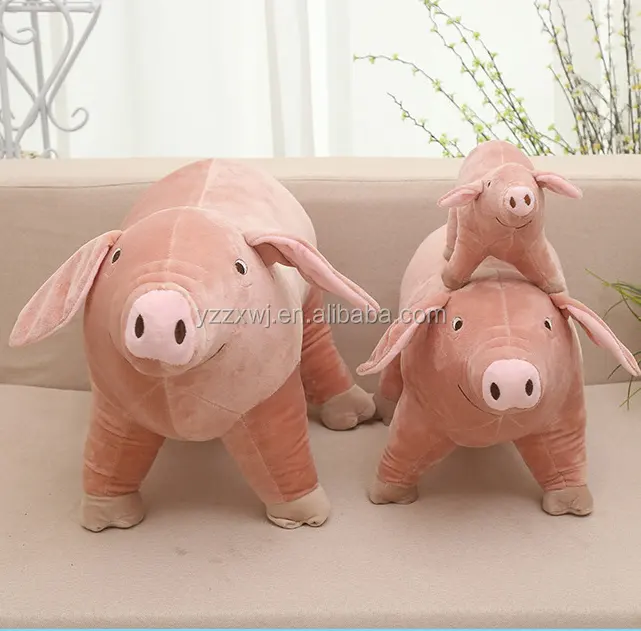 Campione gratuito carino peluche animali giocattoli morbido maiale rosa all'ingrosso carino peluche animali giocattoli morbido maiale rosa all'ingrosso realistico morbido maiale