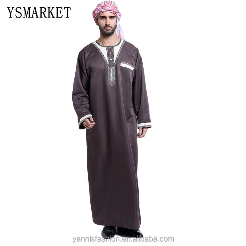 Caftano Musulmano Abaya Uomo - Abiti Ethno Thobe Abbigliamento Abbigliamento Arabo Islamico Thobe Vestiti Comode Camicia Taglia Grande Jalabiya Abito Abaya Uomini Abbigliamento Preghiera Per Uomo