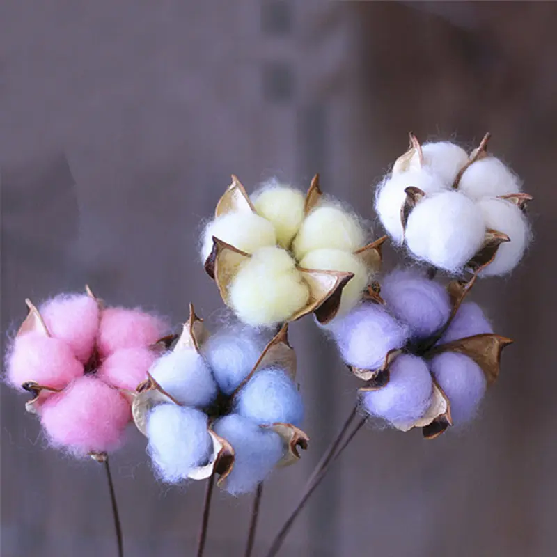 Dry flower CAWELL for home decoration Artificial cotton dry flower