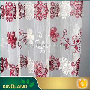 Latest alta calidad de encargo de flores bordadas a mano ready made pura tela de la cortina. - Product Image 3
