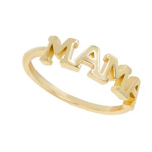 LOZRUNVE Elegant Jewelry Gold Jewellery S925 Fashion Minimalist Italian Mama Letter <strong>Plain</strong> <strong>Ring</strong> - Product Image 3