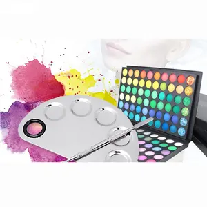 Kosmetische Make-up-Palette aus Edelstahl mit Spatel-Werkzeug