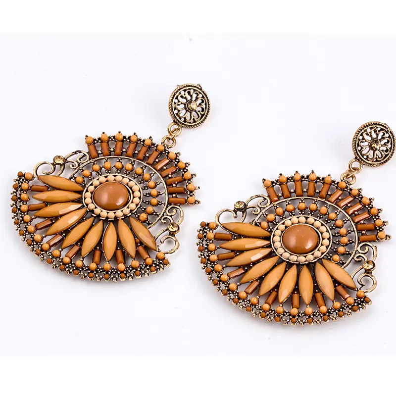 Bohemia Fashion Statement Crystal Beads Crew Earring, Alibaba Express Wholesale Earrings Jewelry