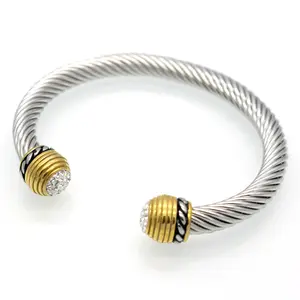Bracelet Designer Brand Inspired Antique Women Jewelry CZ Cable Wire Bangle Christmas Day Gifts