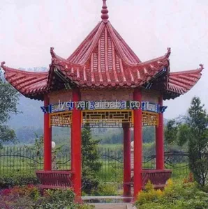 Matériaux de toit de gazebo de style chinois pavillon de temple kongfu avec tuile vitrée