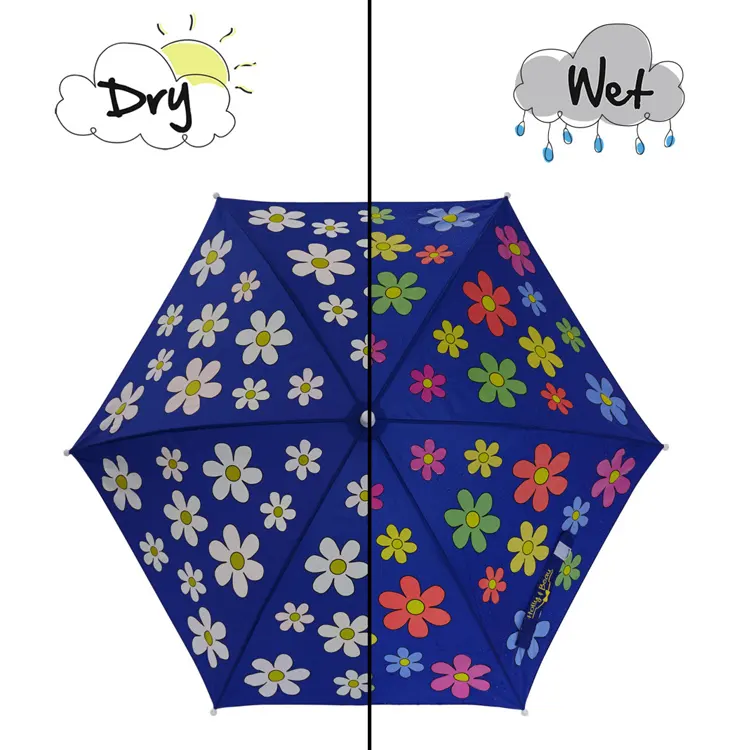 Mooie Kleur Veranderende Kinderen Paraplu Aangepaste Veranderende Kleur Paraplu