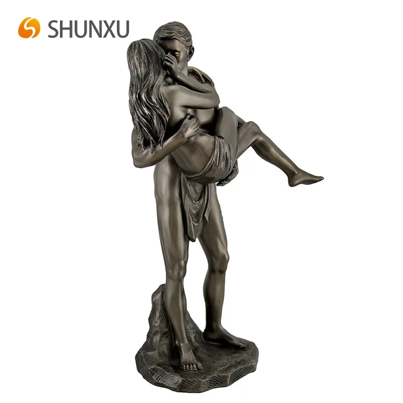 Statue In Resina di alta Qualità Gli Amanti Bronzo Finito Uomo Che Trasportano Donna Nuda Statua Home Decor Art Collection