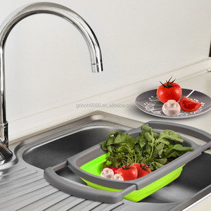 O filtro dobrável do <span class=keywords><strong>silicone</strong></span> do coador da cozinha do OEM expande a 24 "sobre a cesta do dissipador - Product Image 2