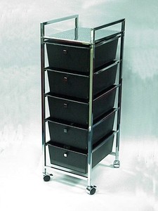 TOP JINGLE Light <b>White</b> Plastic 4 Drawers Trolley - Product Image 4