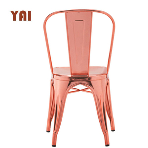 Chaise de salle à manger en métal doré Rose moderne, mobilier de <span class=keywords><strong>Restaurant</strong></span> de restauration rapide, avec pieds en métal, mobilier de maison chinois de Guangzhou - Product Image 5