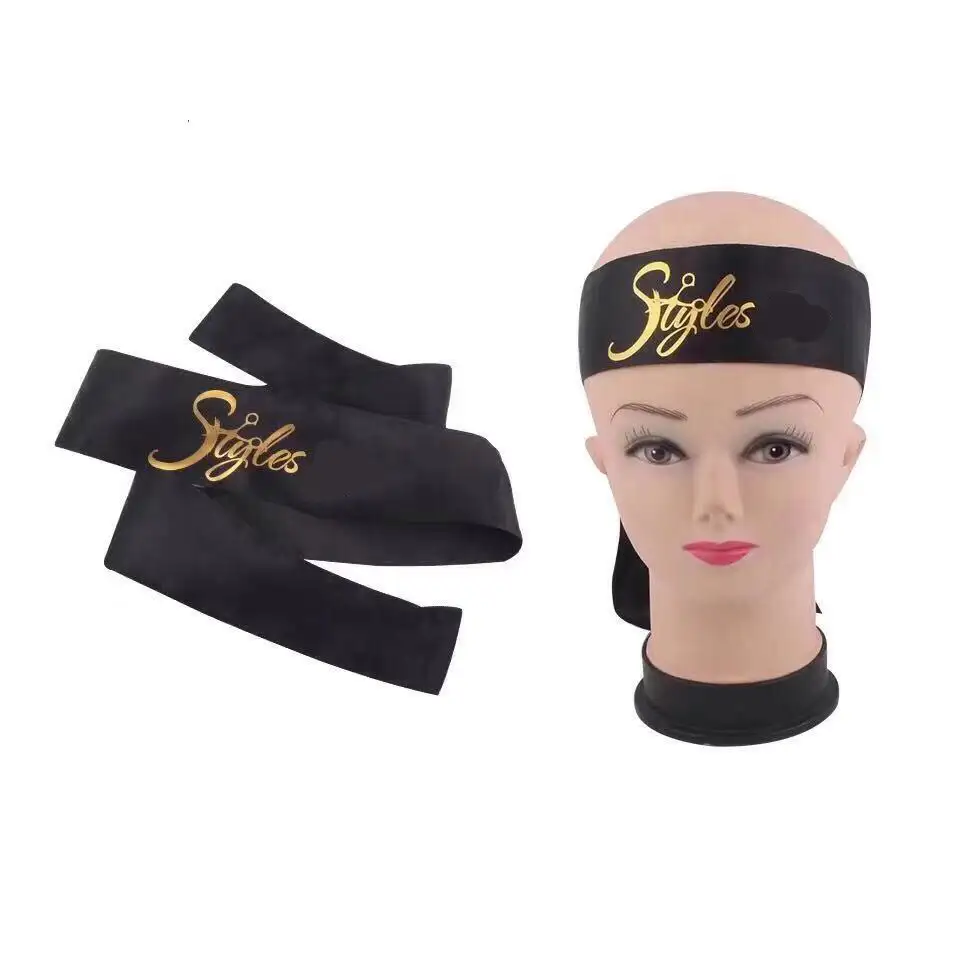 Низкий минимальный заказ, головная повязка с логотипом на заказ, шелковая атласная повязка на голову для плетения волос