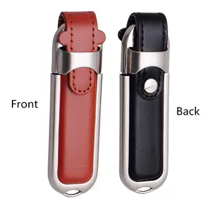 High-end USB 3.0 Flash Pen Drive leather Memory Stick Free custom brand logo