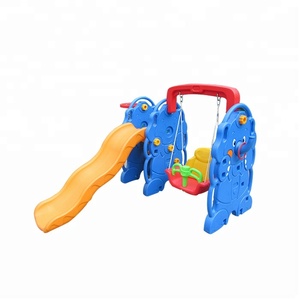 Cartoon Children Plastic <strong>Swing</strong> <strong>and</strong> <strong>Slide</strong> Set PE Material Supplied by China - Product Image 2