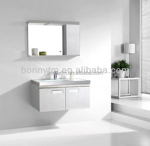 BONNYTM <span class=keywords><strong>Hotel</strong></span> BN-8415 304SS Moderno de La Pared <span class=keywords><strong>Barato</strong></span> Muebles de Baño Blanco Cuencos Individuales y Vanity Fair Mirrir - Product Image 1