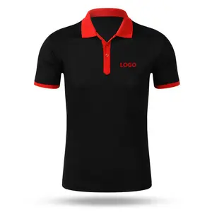 Kaus Polo polos katun poliester Logo kustom kualitas tinggi kaus seragam kantor untuk pria