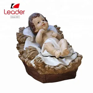 BSCI Auditoría de fábrica decorativa Navidad Polyresin bebé estatuilla Jesús estatua religiosa