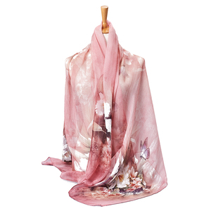 Écharpes et foulards <span class=keywords><strong>en</strong></span> organza à motif de lotus double face, <span class=keywords><strong>en</strong></span> <span class=keywords><strong>soie</strong></span> de chiffon <span class=keywords><strong>sauvage</strong></span>, élégants - Product Image 1