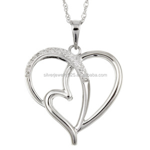 2025 Most Popular Classic Beautiful Ladies Design Sterling Silver Mother and <strong>Daughter</strong> Gemstone Stone <strong>Necklace</strong> 925 - Product Image 2