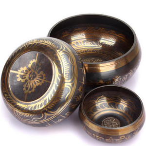 Bol chantant tibétain artisanal de l'Himalaya du Népal, vente en gros, pour le yoga, la méditation, la relaxation, la guérison, le calme, 8 cm, 8,5 cm - Product Image 4