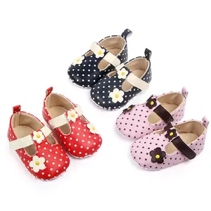T-바 점 및 꽃 design baby girl shoes mary 제인 baby shoes