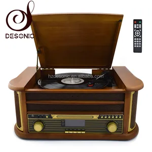 En iyi doğal ahşap turntable sistemi DAB radyo ile