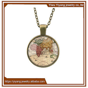 <span class=keywords><strong>Collana</strong></span> GPS a Forma di Globo con Bottone a Pressione Economica all'Ingrosso 2017 per Giovani - Product Image 2