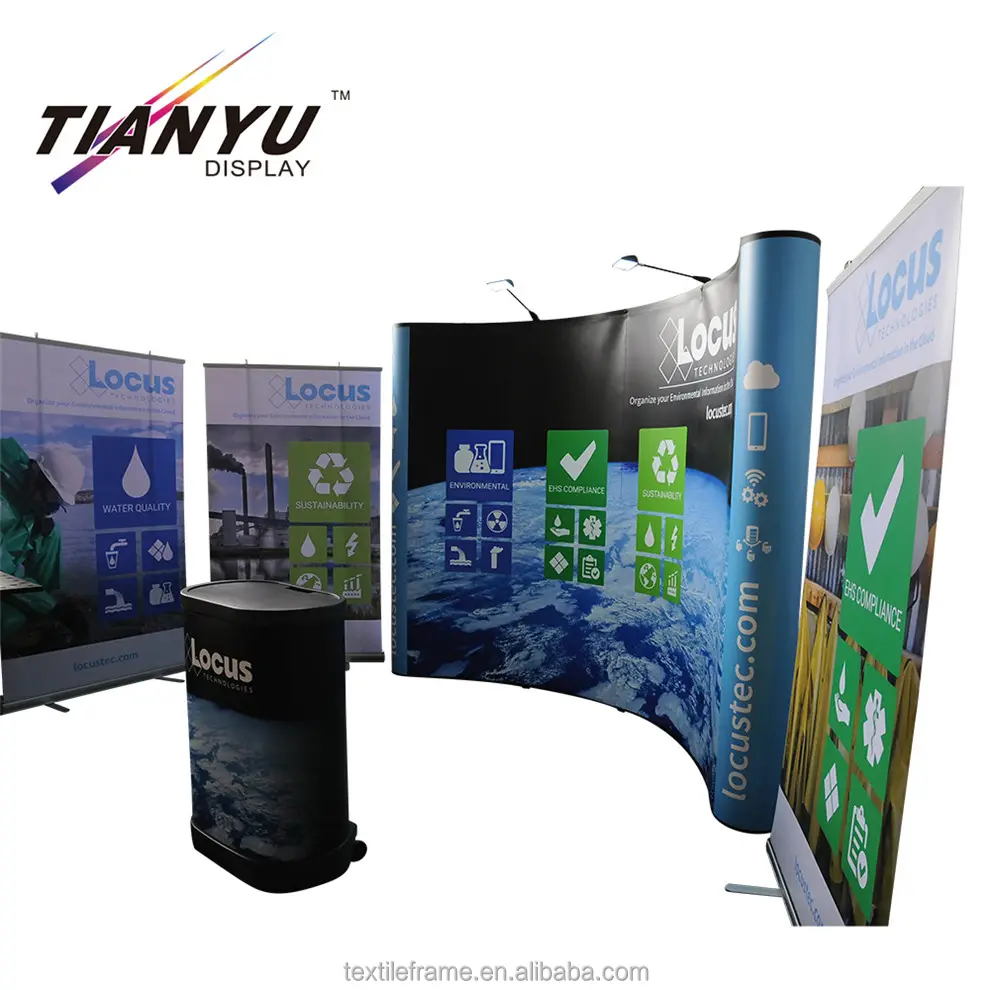 3X3 Stan Display Pop Up PVC Magnetik Pegas Berdiri Iklan LATAR BELAKANG Portabel Aluminium